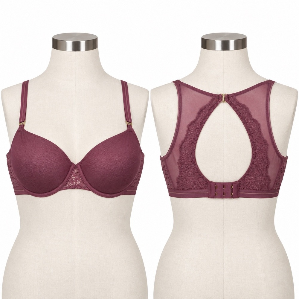Third Love Artisan Lace Racerback Bra Size 38A Plum